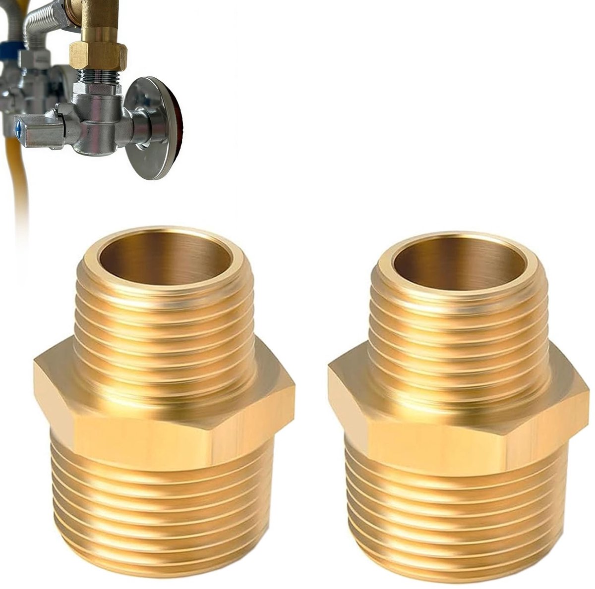 Solidchoice - Set van 2 Messing Reducers voor Waterpijp Aansluitingen