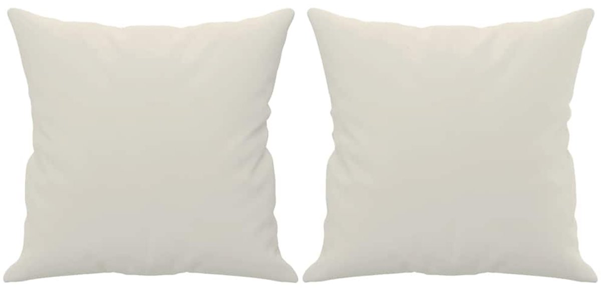 vidaXL Sierkussens - 2 - st - 40x40 - cm - fluweel - crèmekleurig