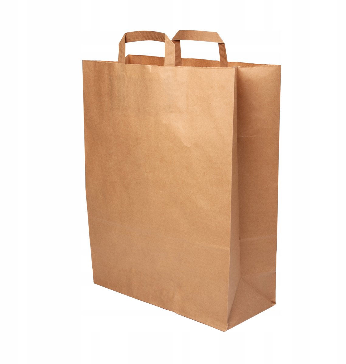 Bruine kraftpapier zakken met plat handvat - 100 stuks