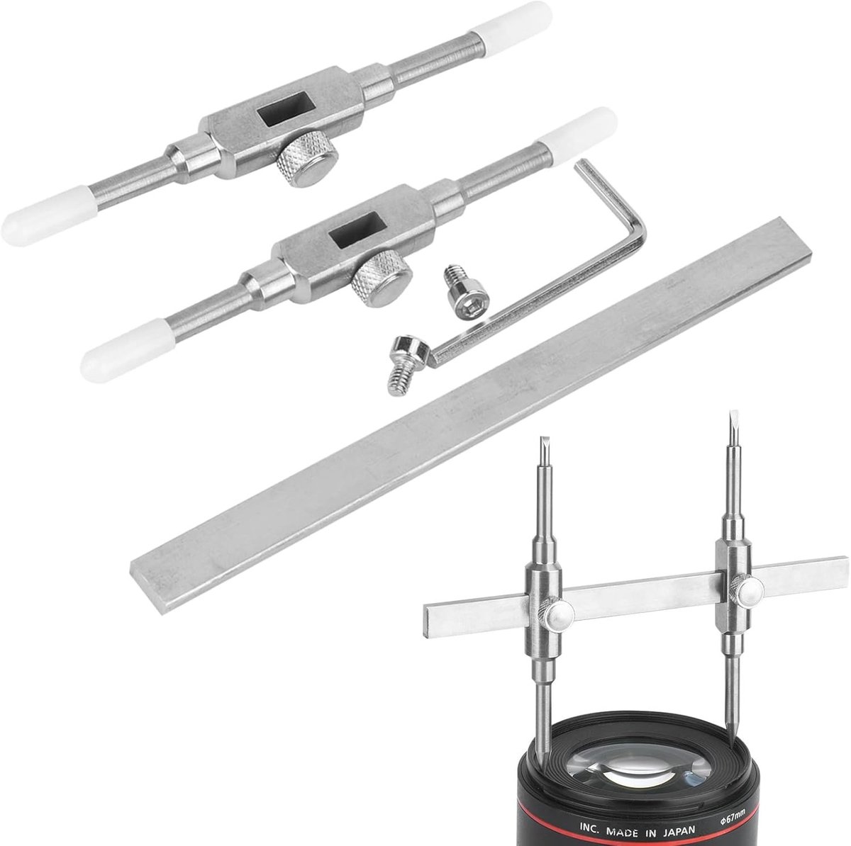 Professionele RVS Lens Sleutelset voor Camera, Dubbelzijdige Verwijderingstool met Puntige en Platte Tips voor Lensmontage en Onderhoud