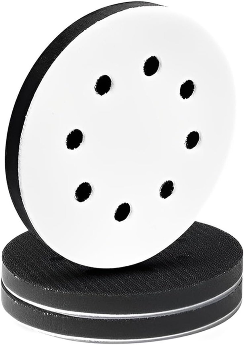 Foam Interface Lagerschalen met Klittenbandbevestiging voor Slijpmachines, 8 Gaten (125 mm) - Ideaal voor Schuren en Polijsten