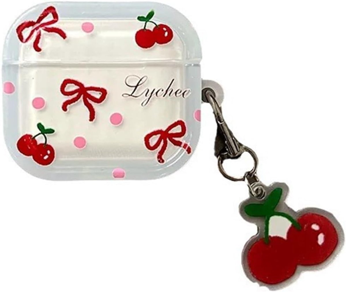 Schattige Oorbellen Bescherming Case voor Airpods 4, Cartoon Ontwerp met Ketting, Zachte Hoes voor Jongens en Meisjes, Ideaal Cadeau voor Kinderen