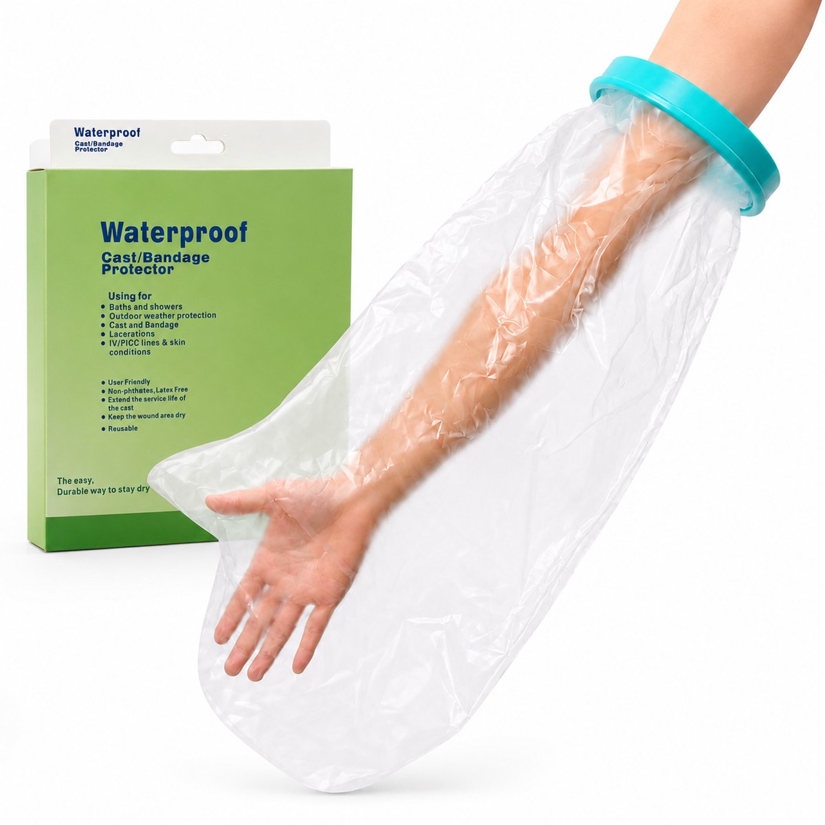 YYchan Douchehoes-Douchehoes Arm-Douchehoes Onderarm-voor Arm/Pols-63cm Lang-Gips Beschermer-Latex Vrij-Herbruikbaar