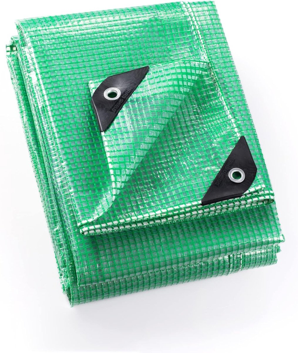 Waterdichte zeil met oogjes - 3 x 6 m - Transparant groen - 150 g/m² - Beschermzeil - Multifunctioneel zeil - Scheurvast en UV-bestendig - Ideaal voor tuin en bouwprojecten