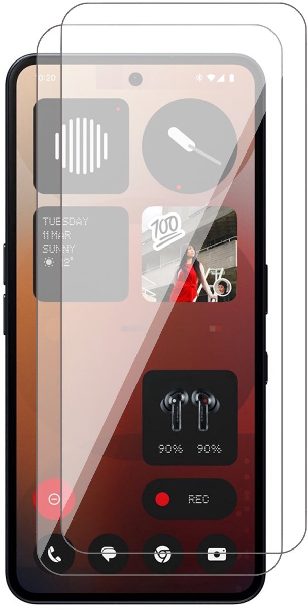 Screenprotector geschikt voor Nothing Phone 3a – 2 Stuks – UltraClear Gehard Glas – Case Friendly – 9H Krasbestendig
