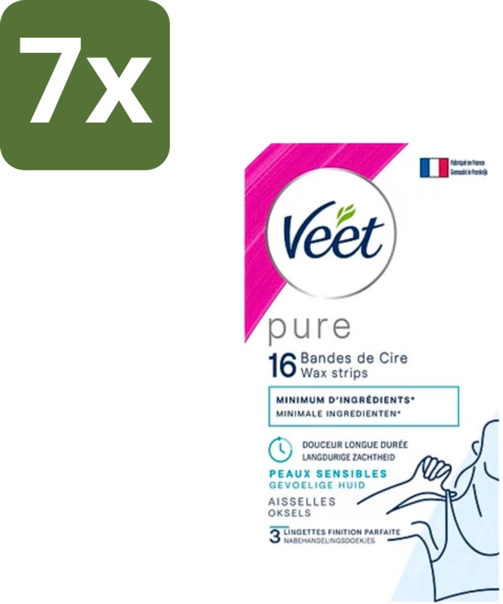 7 x Veet - Ontharingsstrips - Oksels - Hypoallergene Minima - 16 Strips - Veet Ontharing - Oksel Ontharing - Hypoallergene Ontharing - Haartjes Verwijderen - Haartjes Verwijderen Oksels