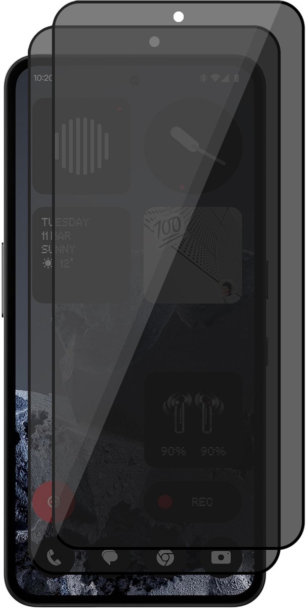 Privacy Screenprotector geschikt voor CMF Phone 2a Pro – 2 Stuks – Full Cover Gehard Glas – Anti Inkijk – Privacy Filter