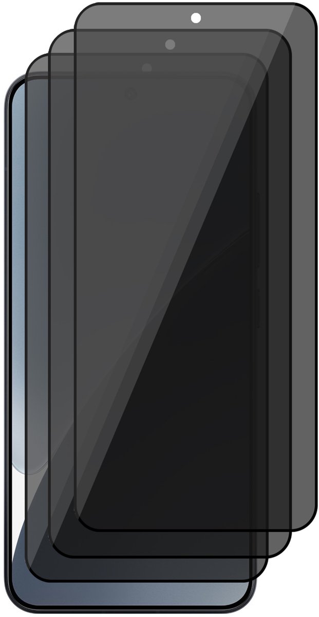 Privacy Screenprotector geschikt voor Xiaomi 15 5G – 3 Stuks – Full Cover Gehard Glas – Anti Inkijk – Privacy Filter