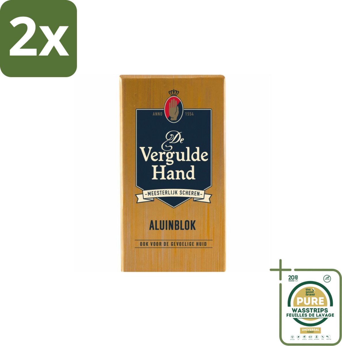 Vergulde Hand - Aluinblok - 75gr - Voordeelverpakking - 2 stuks - Bloedstilstand - Huidverzorging