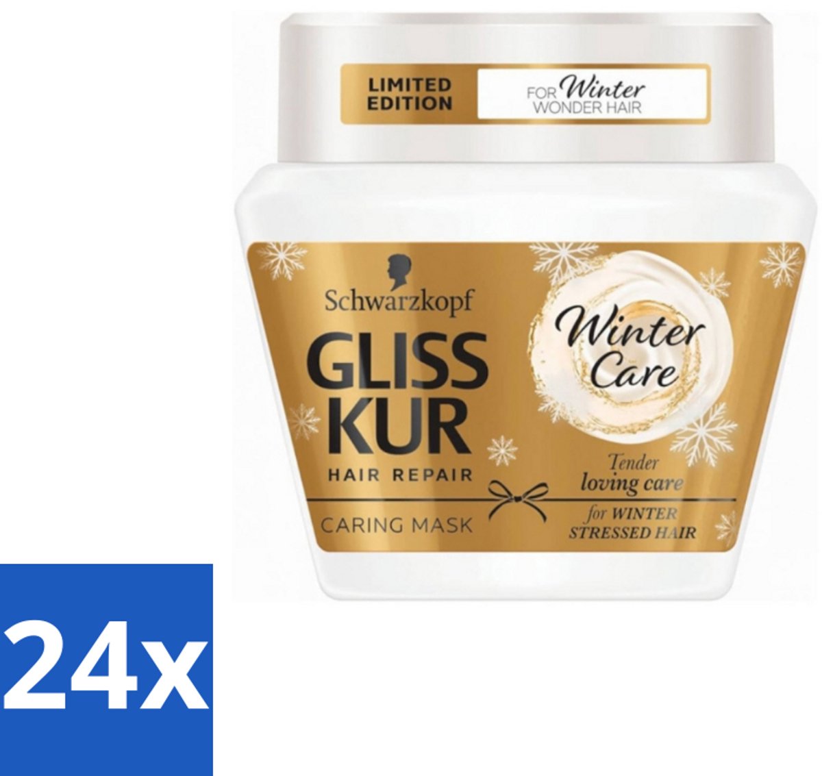 24 x Schwarzkopf - Gliss Kur - Haarverzorging - Winterherstel - 300 g - Haar Masker Winter - Haarverzorging Winter - Beschadigd Haar - Droge Haar - Haarmasker Gliss Kur