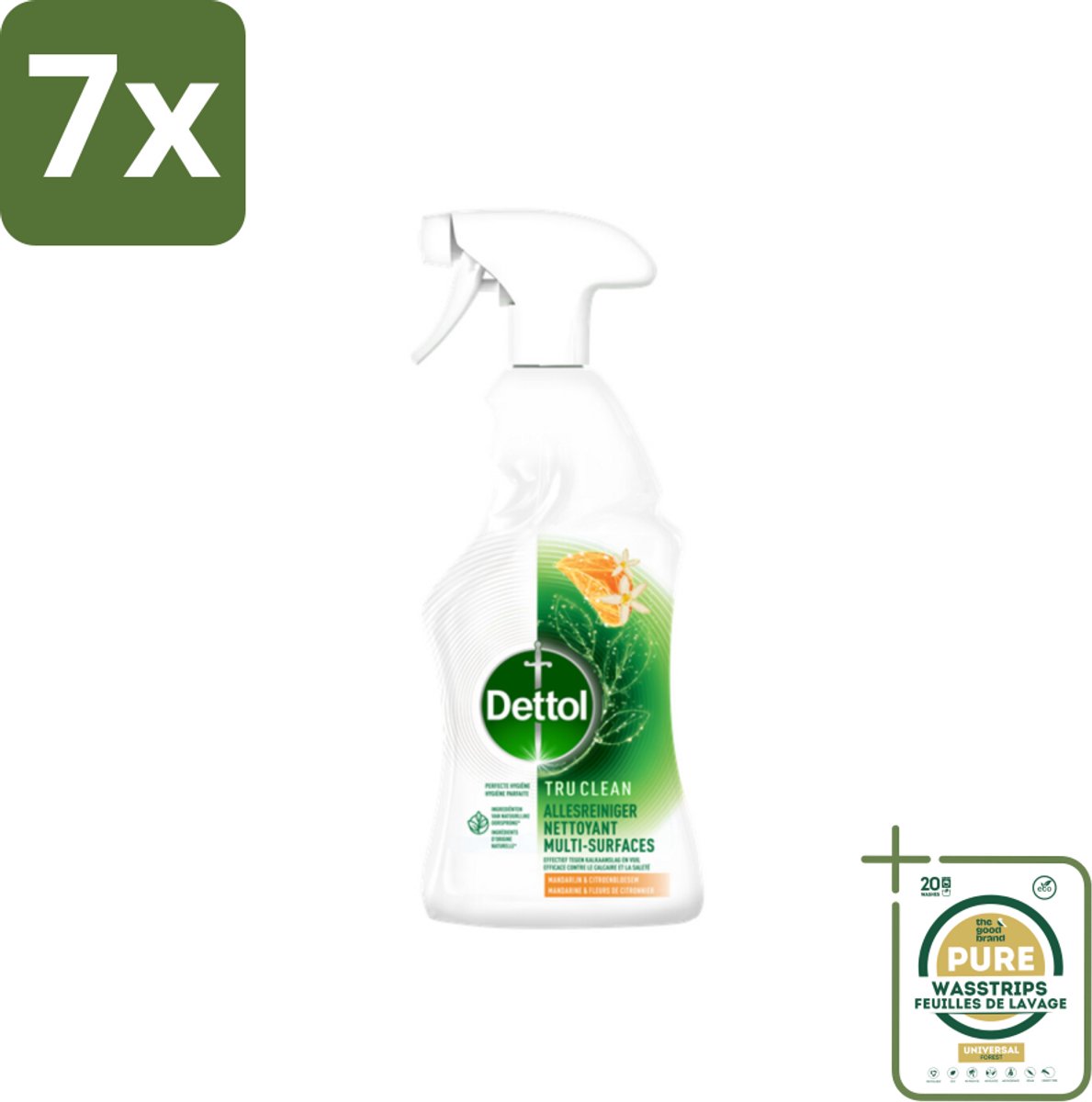 7 x Dettol Allesreiniger Spray Mandarijn & Citroenbloesem 500 ml - Grootverpakking - Allesreiniger - Reinigen - Kalkaanslag - Vuil - Natuurlijke Ingrediënten