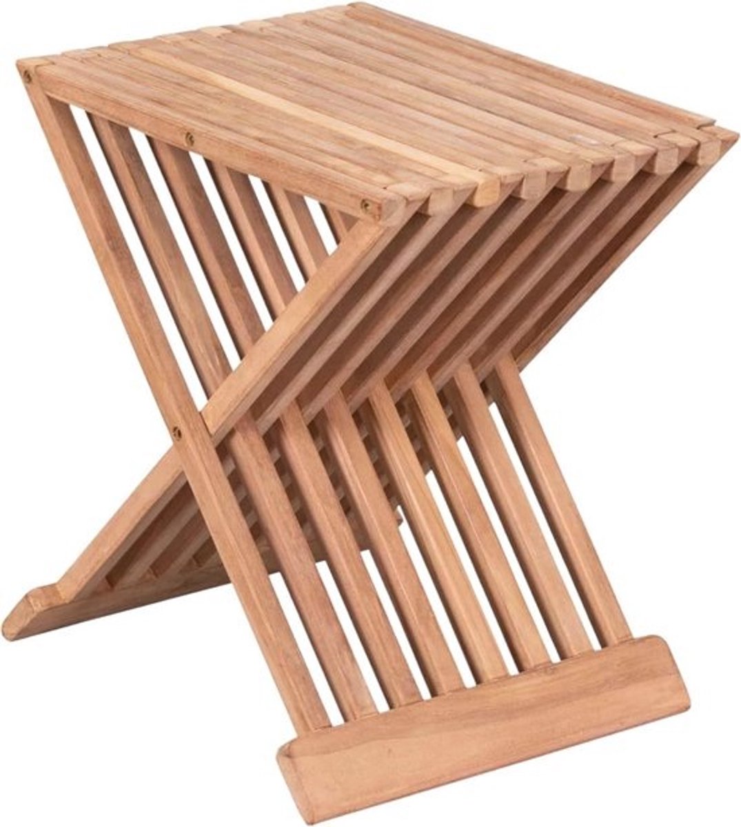 Teak Beistelltisch Fishbone - Perfect für Balkon, Terrasse und Garten