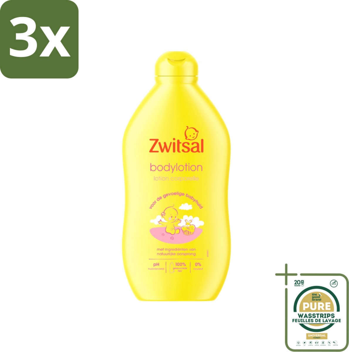 3 x Zwitsal - Babyverzorging - Bodylotion - Extra Verzorgend en Zacht - 400 ml - Grootverpakking - Babyhuid Verzorging - Zwitsal Bodylotion - Baby Bodylotion - Huid Verzorging - Hydraatatie