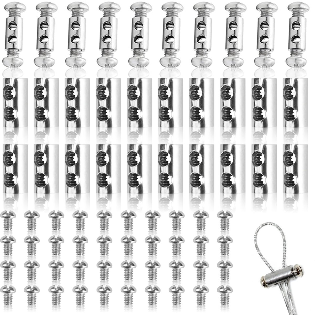 Elzusha - Draadseilklemmen 3mm - 30 Stuks Inclusief Schroeven