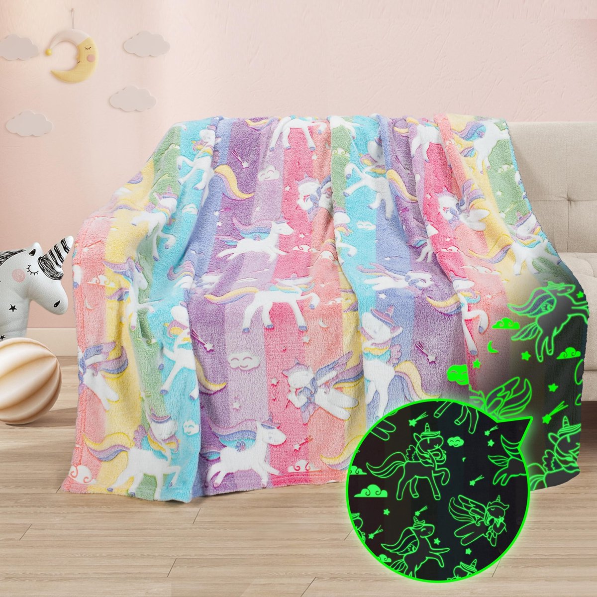 Elzusha - Warme Fleece Dekentje voor Kinderen - Zacht en Fluffy - 150 x 130 cm