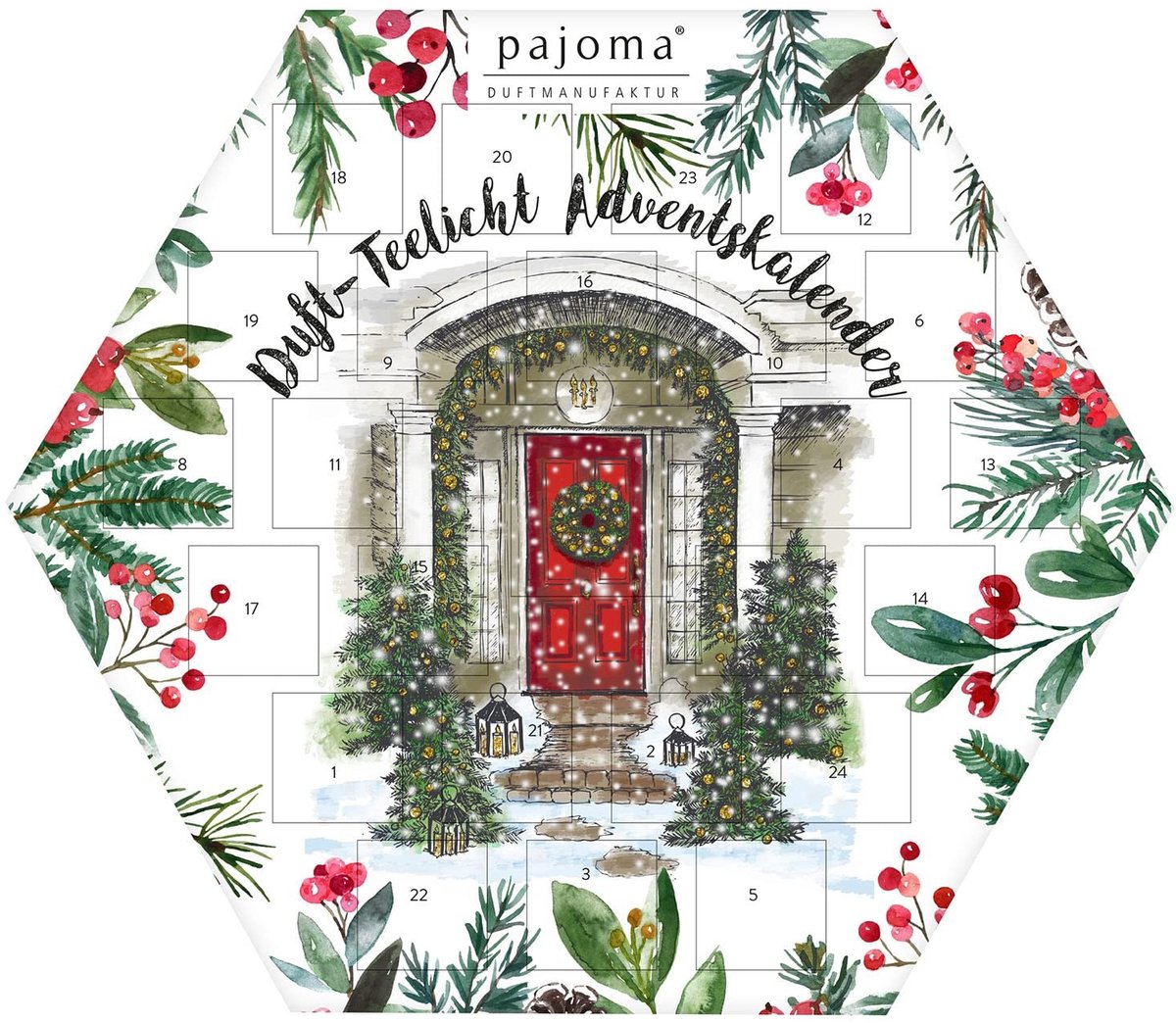 Elzusha - Adventskalender met Geurige Theelichten, Hexagonaal Blauw, 24 Stuks
