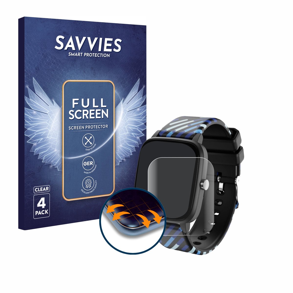Savvies - Screenprotector voor Lamax BCool 1.4" - Folie Beschermfolie transparant volledig dekking 4 Stuks