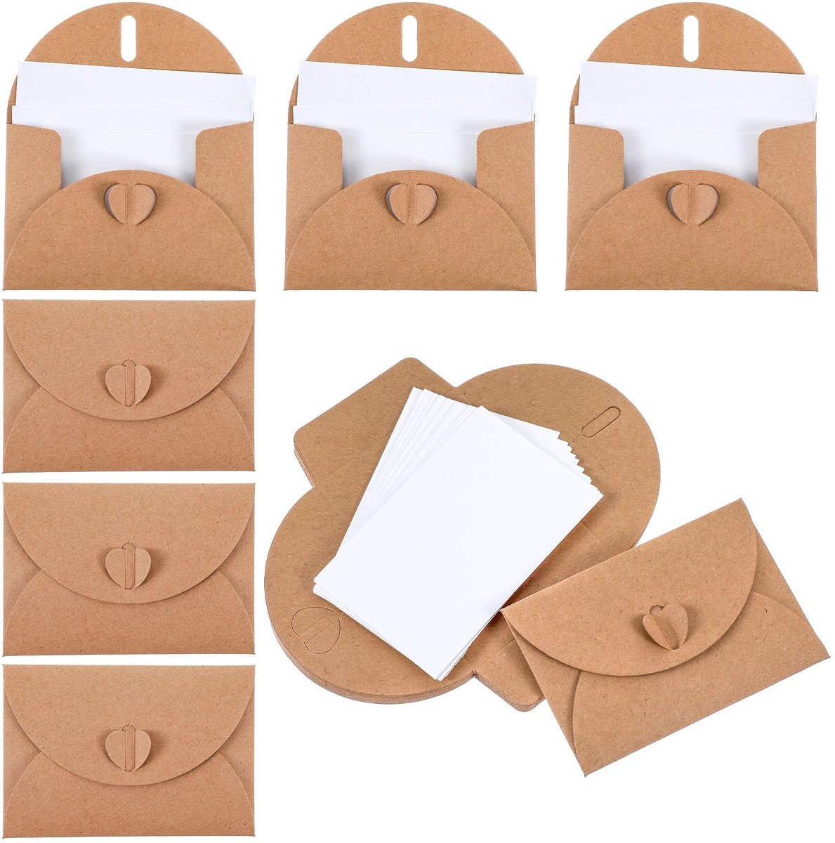 Elzusha - Set van 25 Mini Enveloppen met 25 Lege Kaarten