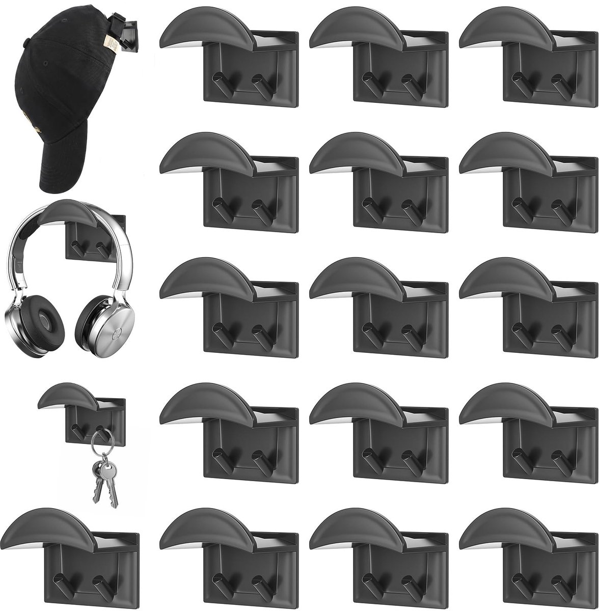 Elzusha - 16 Stuks Zelfklevende Hoedenhangers voor Mutsen