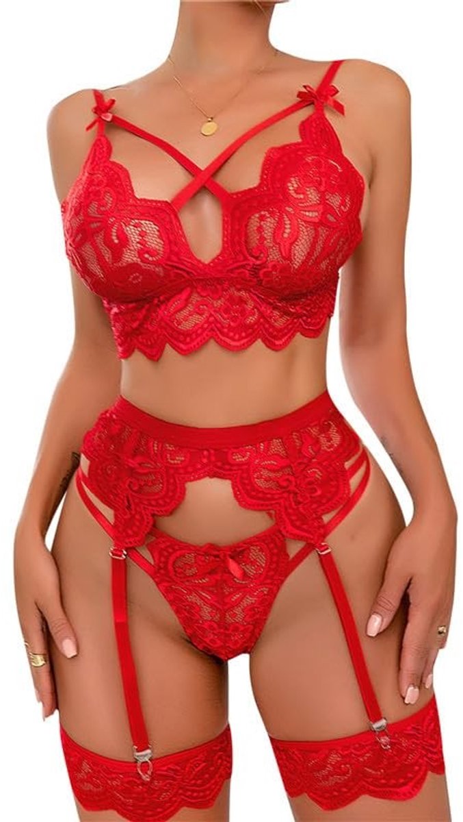 Elzusha - Sexy Lingerie Set met Kant en Garter
