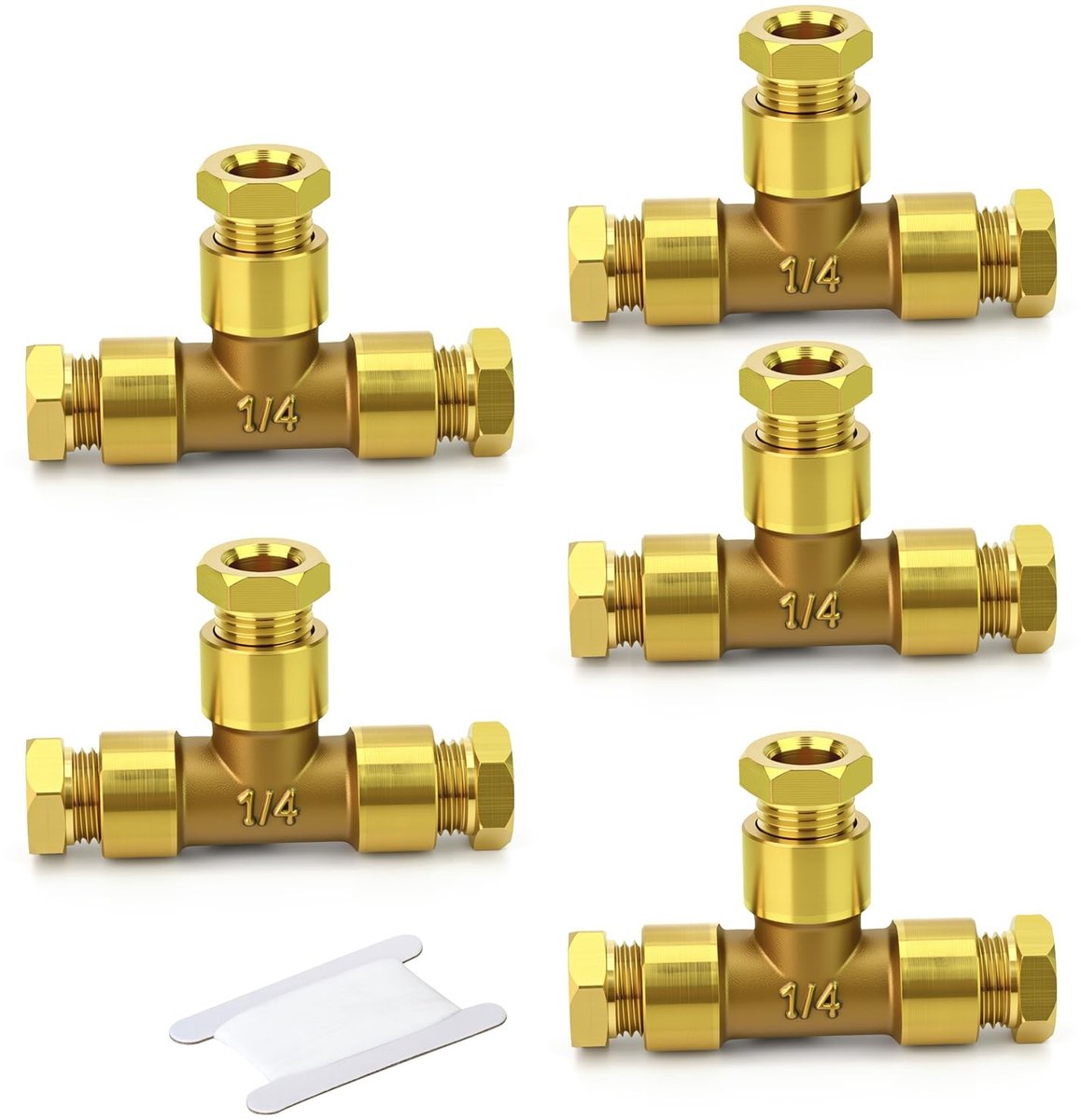 Elzusha - Messing T-Stuk Klemverbinder voor Pneumatische Leiding