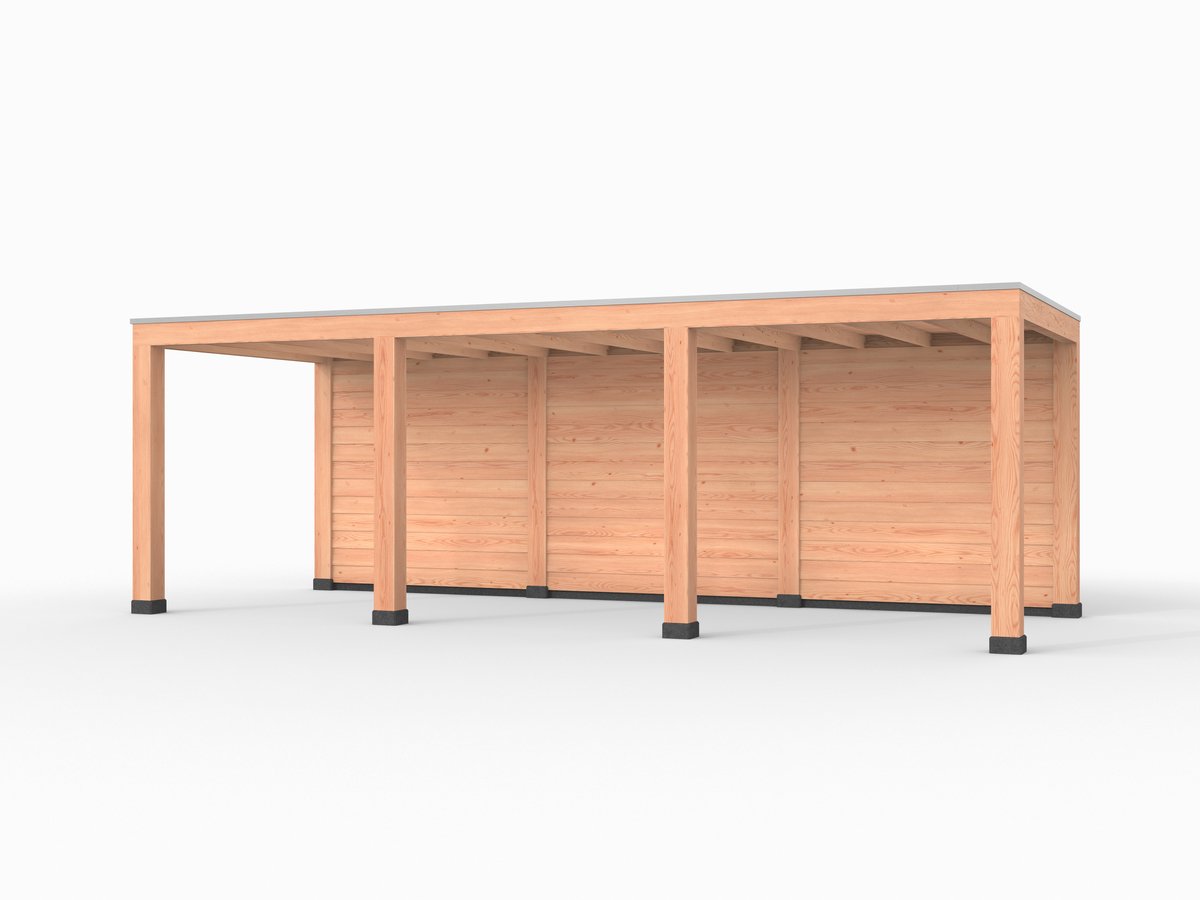 Douglas overkapping, 750 x 300, met achterwand, Westwood Modern Basic