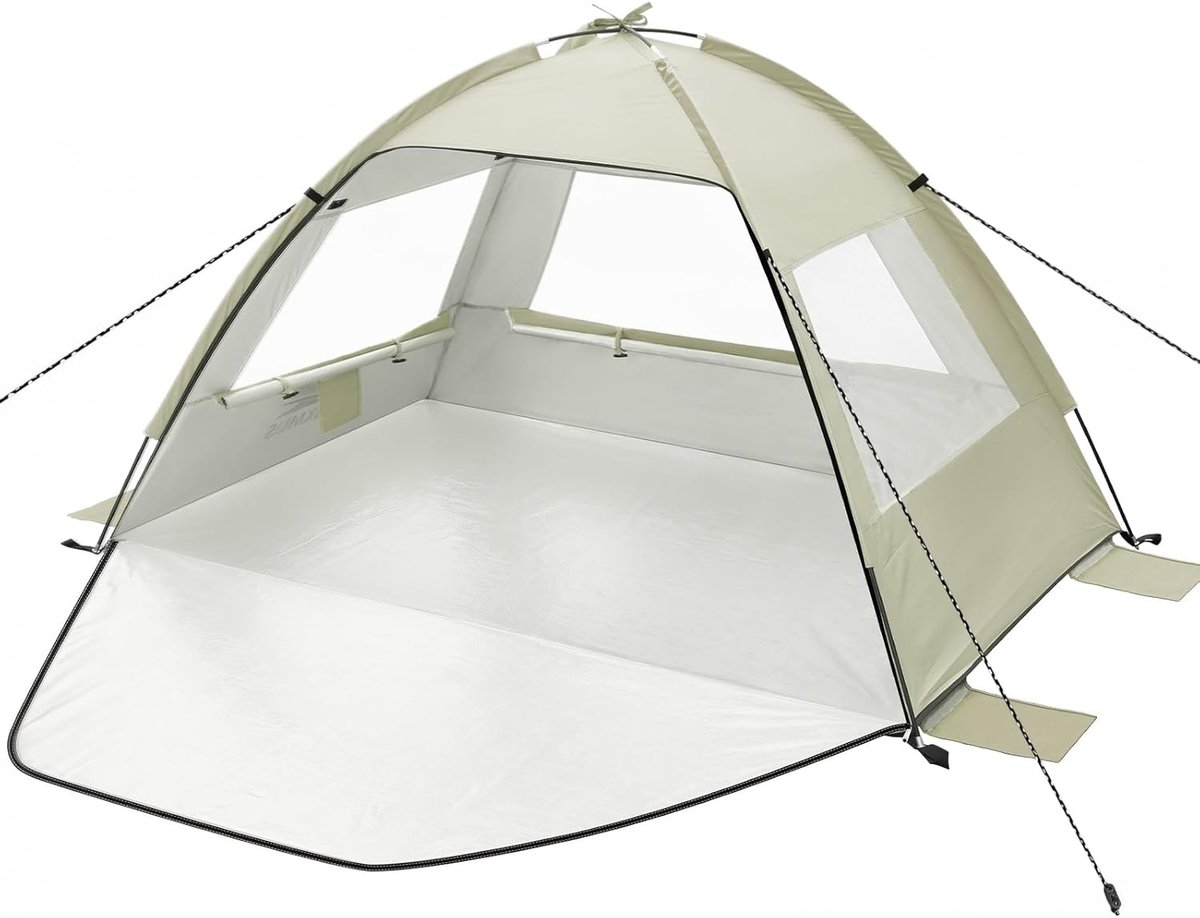 Zomertent voor het Strand met UV-bescherming 50+, Winddicht en Waterafstotend, 215 x 135 x 120 cm, Ideaal voor Tuin en Camping