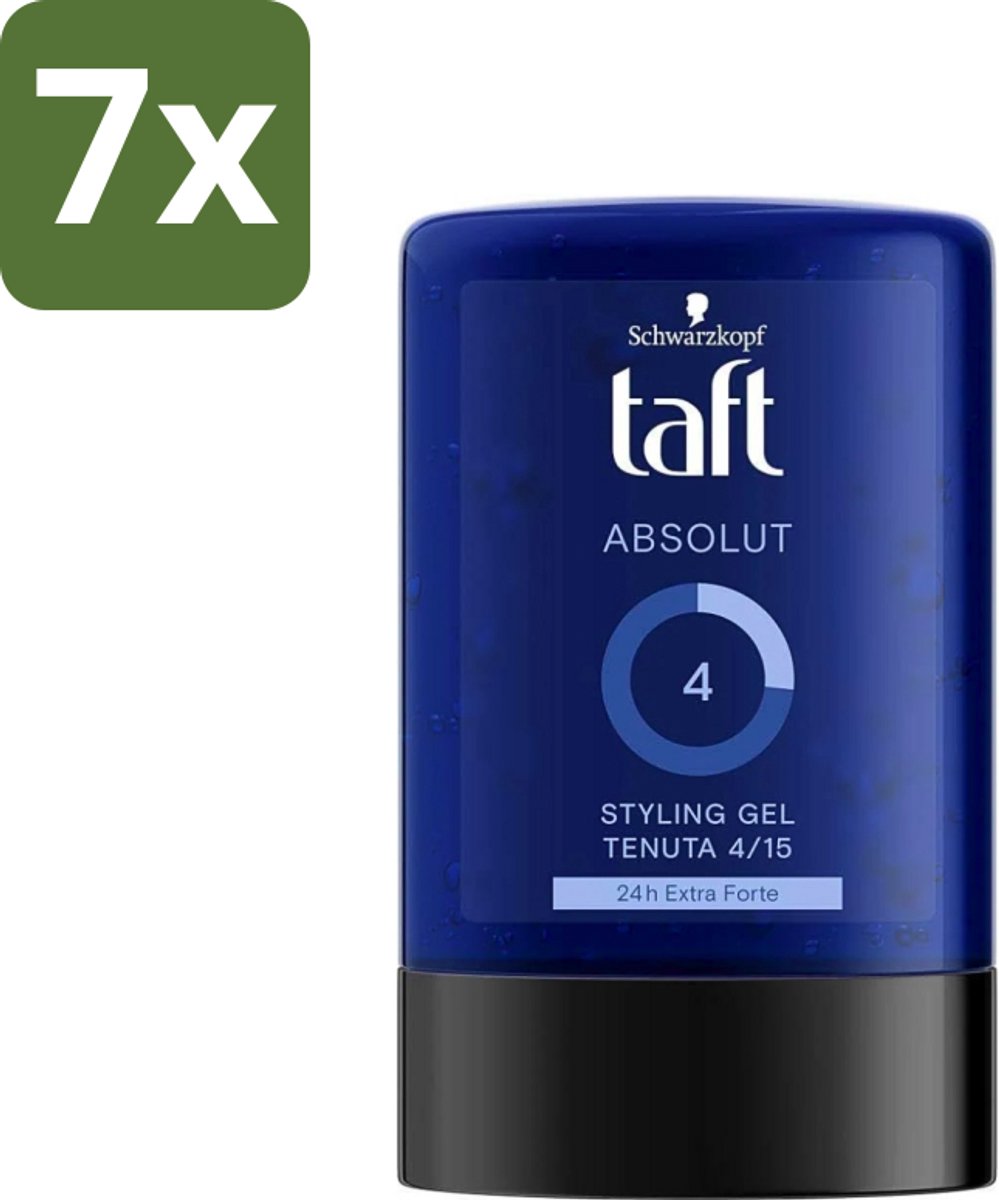 Schwarzkopf - Taft - Absolut Haargel - Mannen - Langdurige Hold - 300 ml - Bulkverpakking - 7 stuks