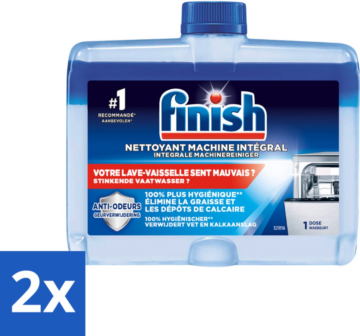 Finish Integrale Machinereiniger Regular 250 ml - Voordeelverpakking - 2 stuks
