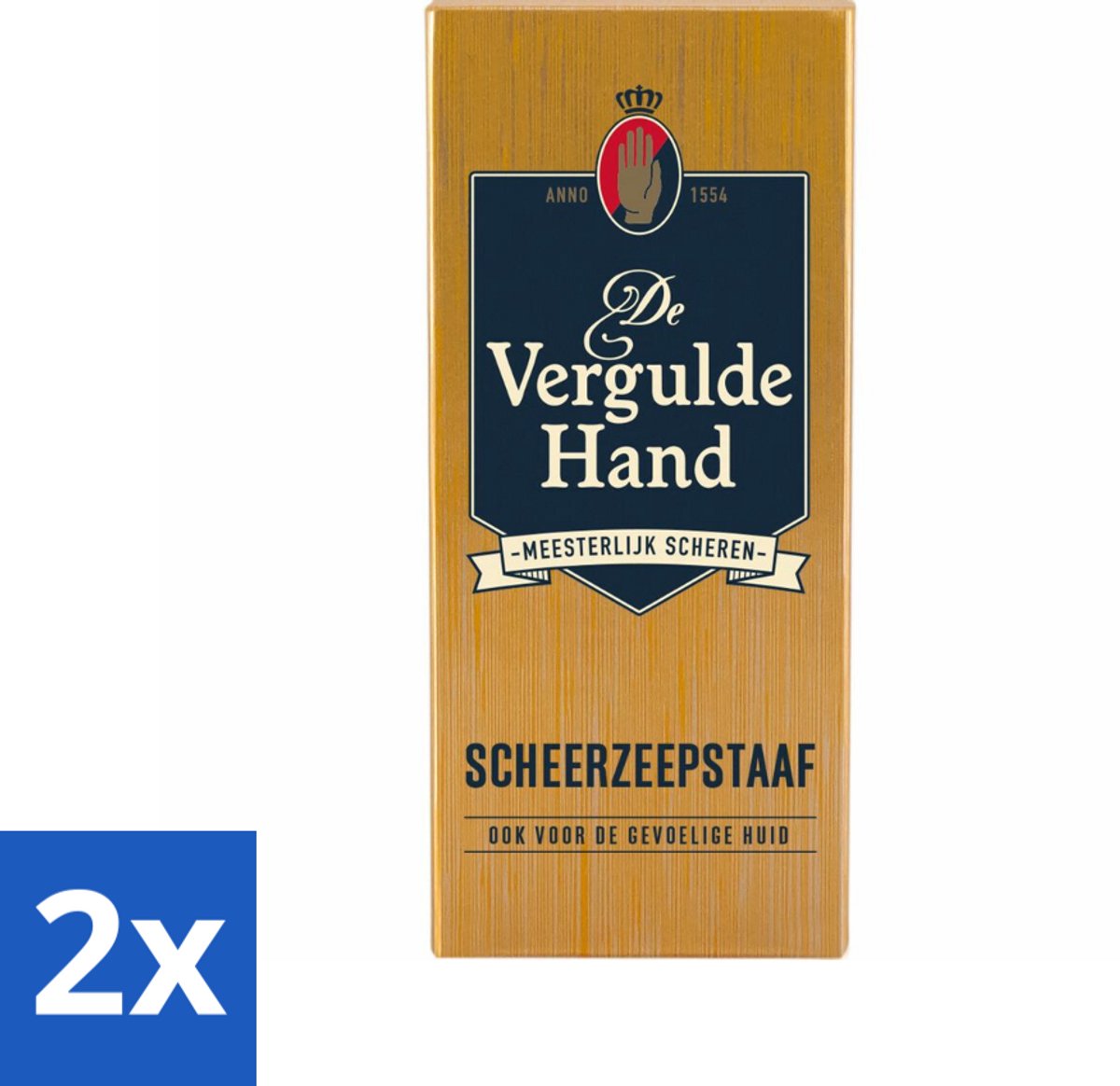 Vergulde Hand Scheerzeepstaaf 75 gr - Voordeelverpakking - 2 stuks
