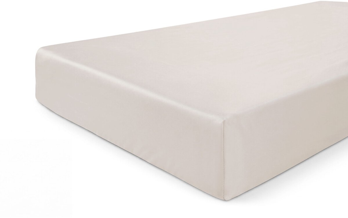 Walra Hoeslaken Satin Cotton - 80x200 - 100% Katoen (BCI) - Zand