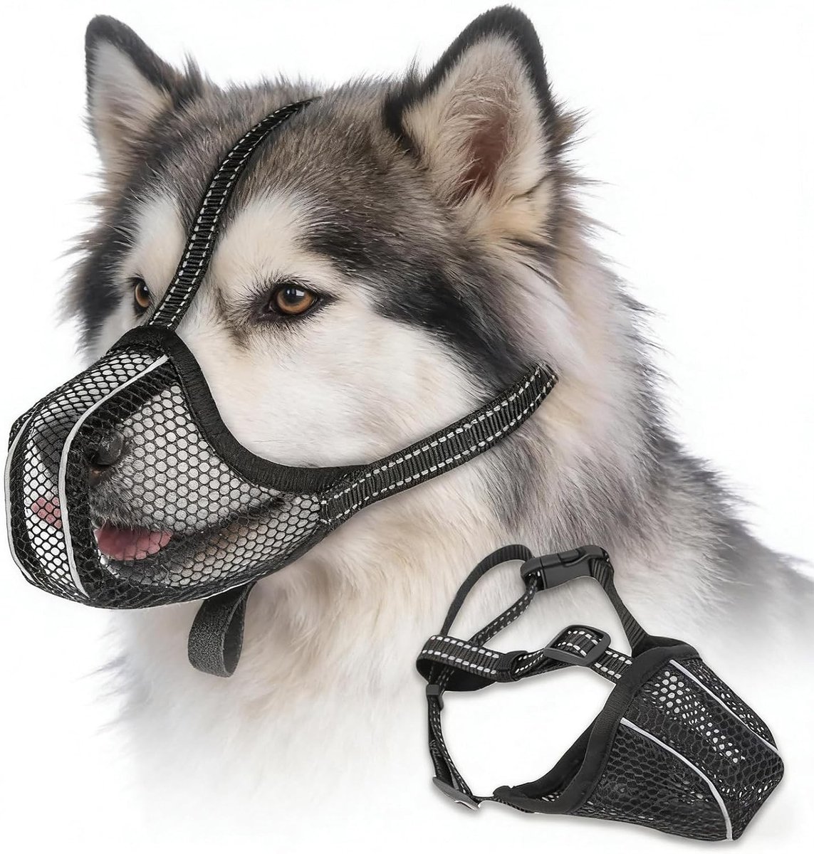 Zachte Mesh Hondenmuil voor Grote en Middelgrote Honden, Verstelbaar en Comfortabel, Voorkomt Bijten en Kauwen, Ideaal voor Training en Wandelen