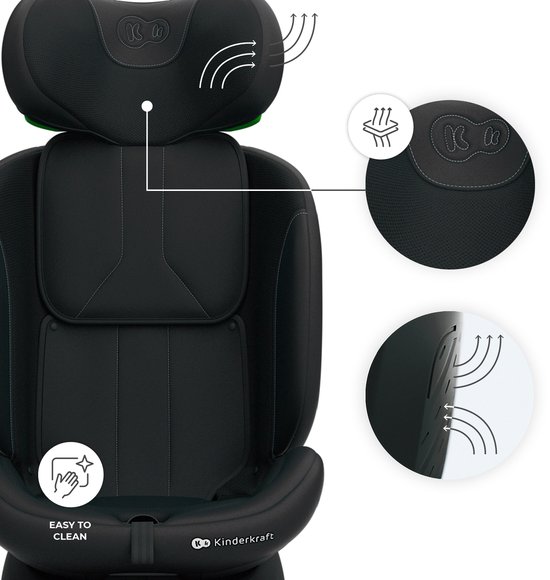 Kinderkraft I-360 2 PLUS - Autostoel – 40-150 cm i-Size – Isofix – Groep 0/1/2/3 – Tot 12 Jaar – Zwart — afbeelding 3