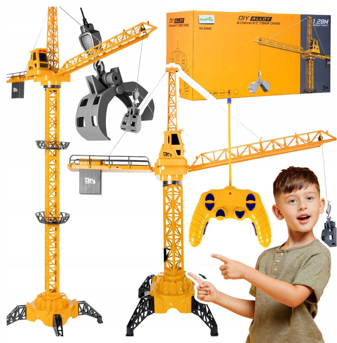 RC Bouwkraan Speelgoed 128 cm met Afstandsbediening en Lader