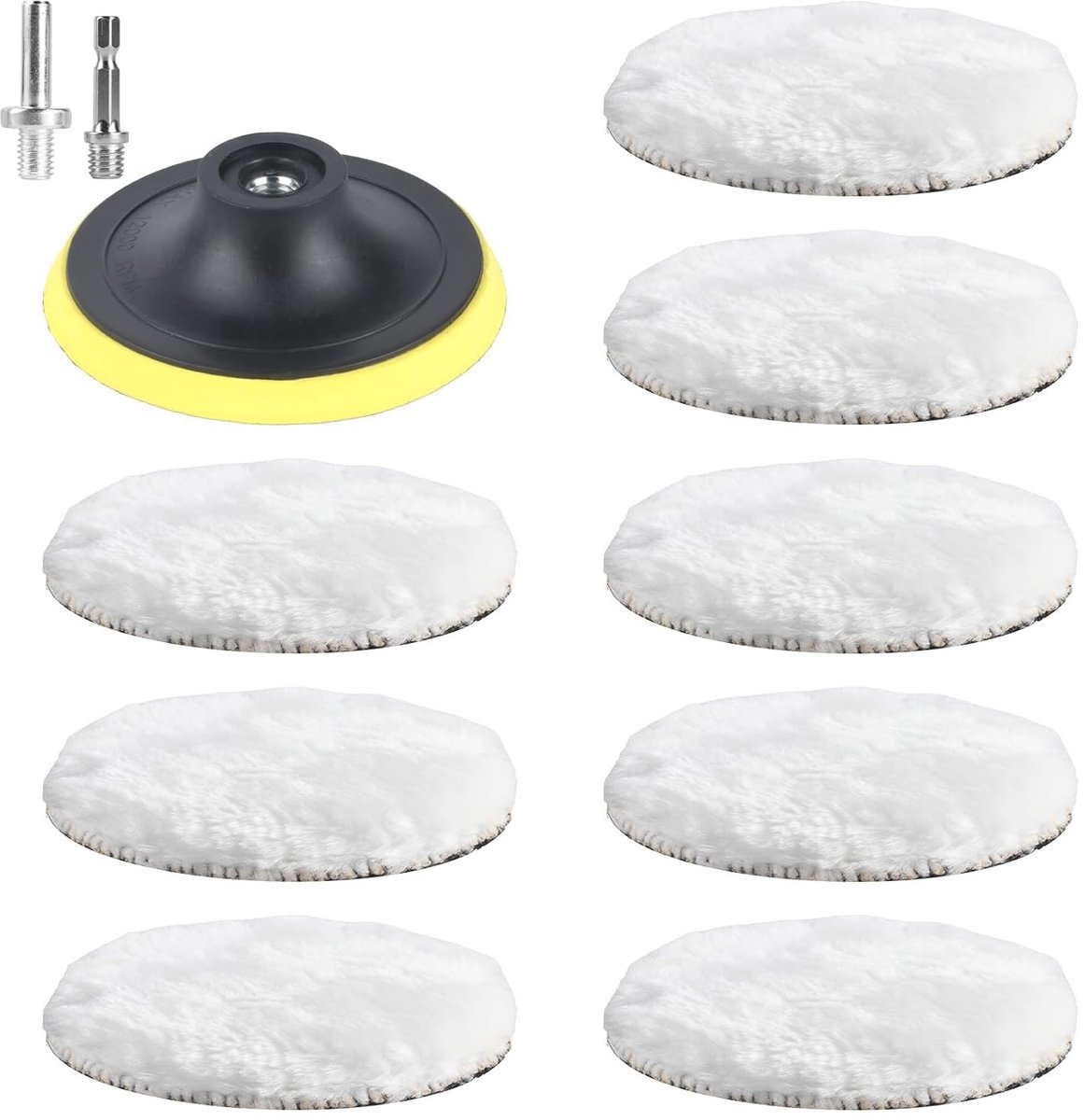 Polijstset van 8 Stuks Wol Polijstpads 100mm voor Auto, Perfect voor Glans en Schadeherstel