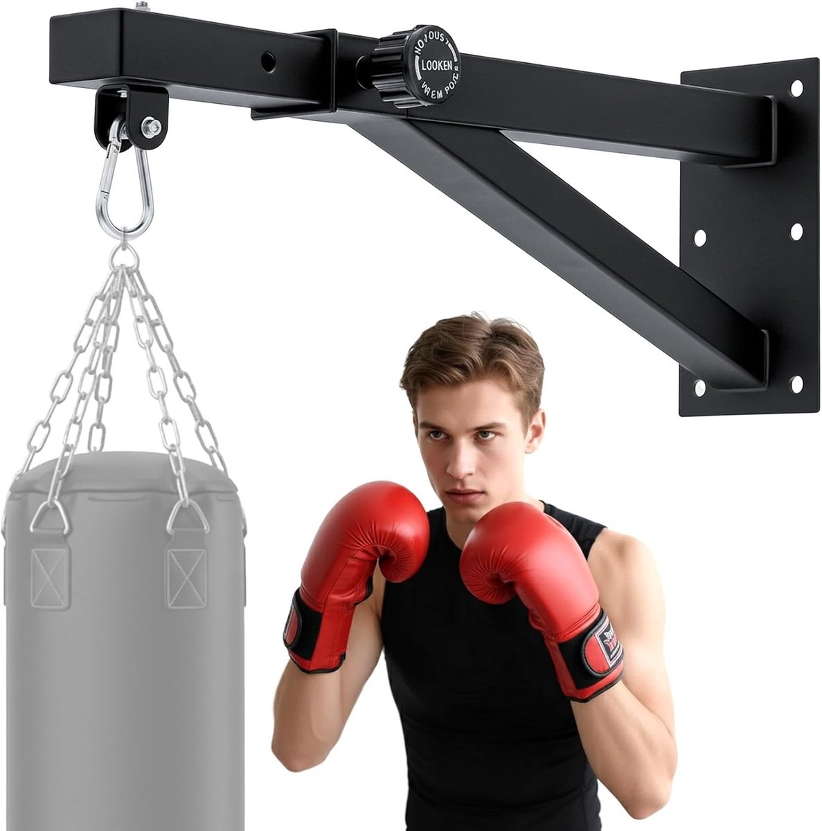Verstelbare Wandbeugel voor Bokszakken, Geschikt voor Sandbags en MMA Bags, Duurzaam en Stevig voor Thuis Gym Gebruik