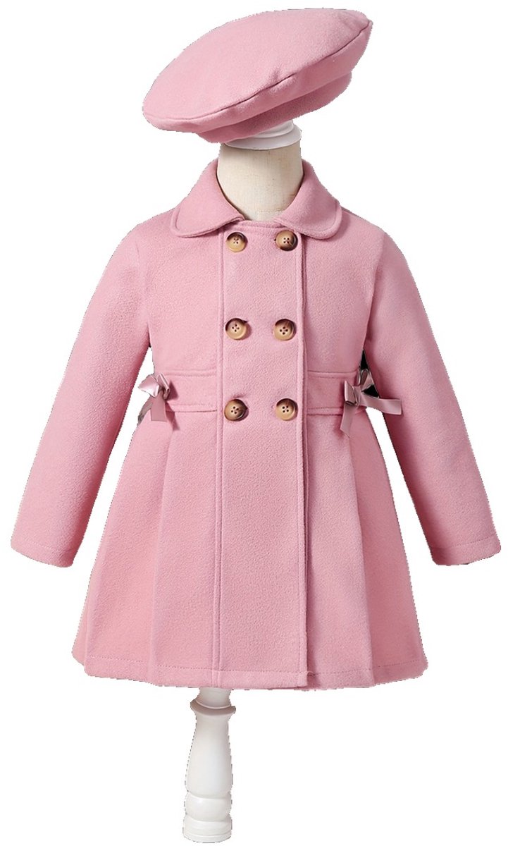 Currero Mantel Meisjes Tussenmantel Meisje Winter Jas Mantelpakje Trenchcoat Overjas Overcoat Winterjas 7 Jaar Roze