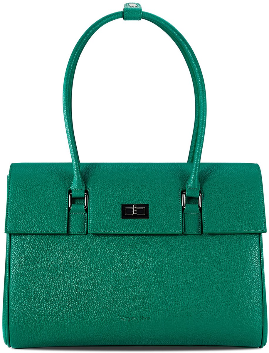Victoria Hyde "Jolene" - Dames Tassen - Schoudertas - Shopper 15 inch laptopvak - Tote Bag - businesstas - Trolleyband - Waterafstotend en Krasbestendig – Werktas met Veelzijdige Vakken - functioneel - geschikt voor werk en reizen- Groen