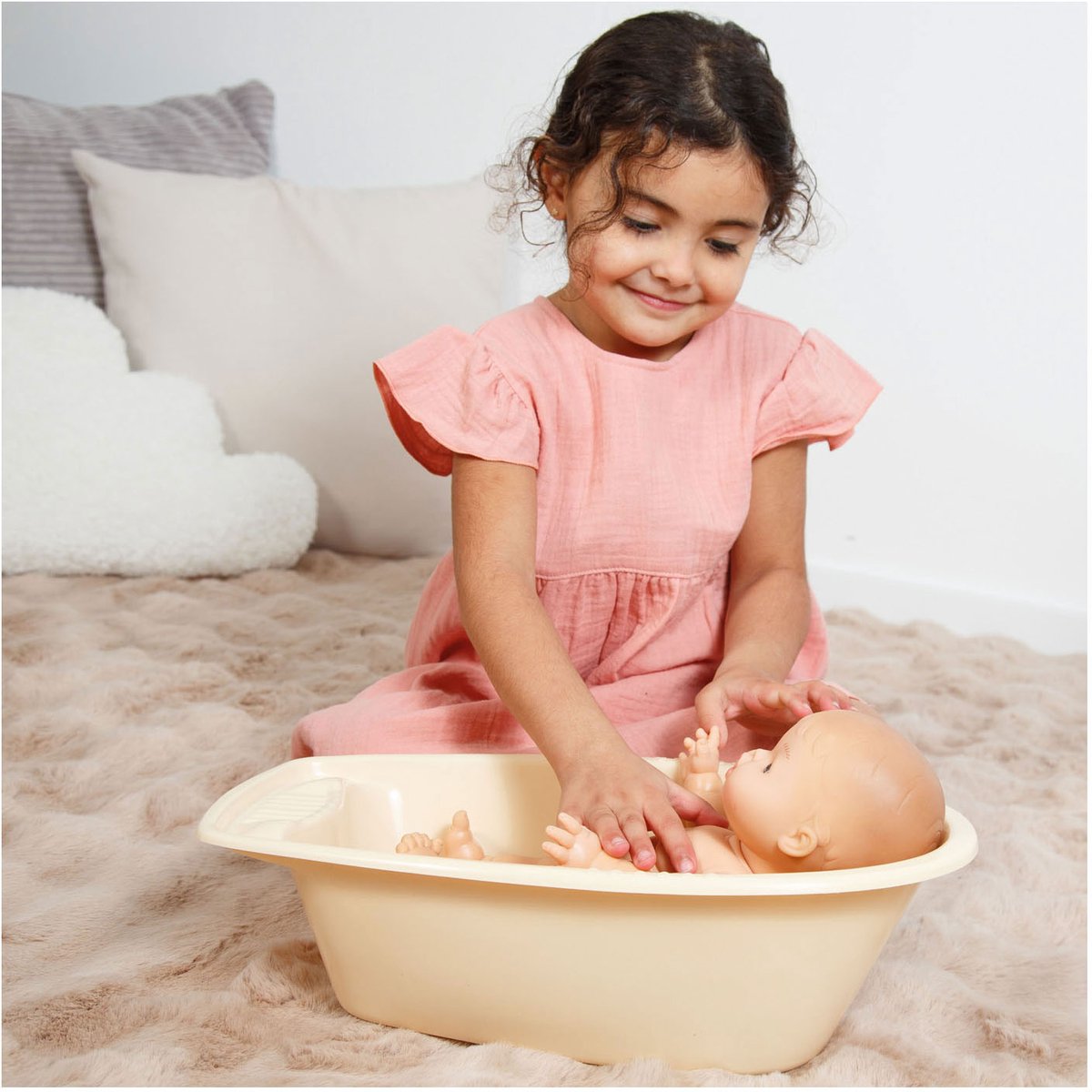 Poppenbadset met Accessoires Beige