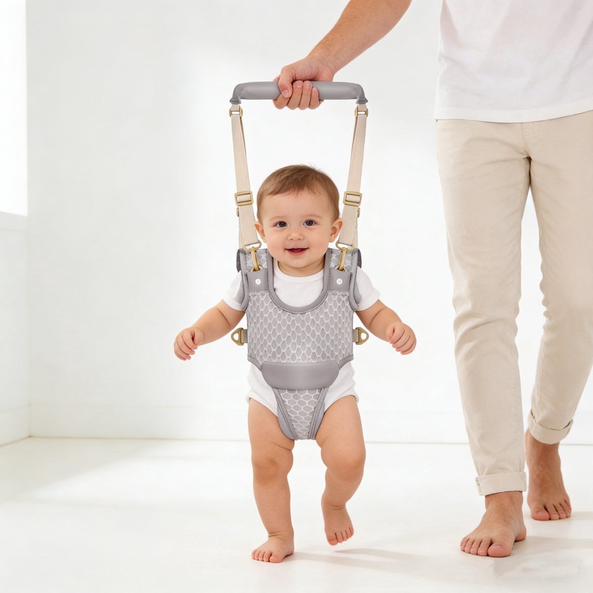 Casalora Baby Walker – Baby Walker Assistant Verstelbaar Harnas – Grijs