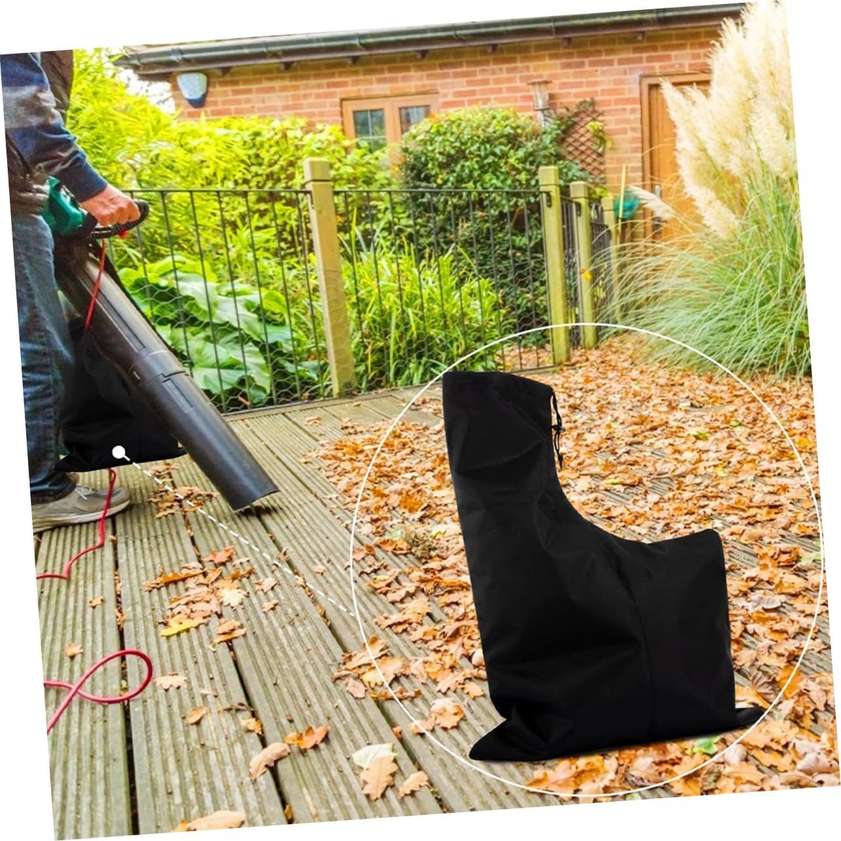 Bladblazer Opvangzak - Bladverzamelaar - Gazon Onderhoud - Slijtvast Oxford Doek - 60 x 44 cm - Zwart