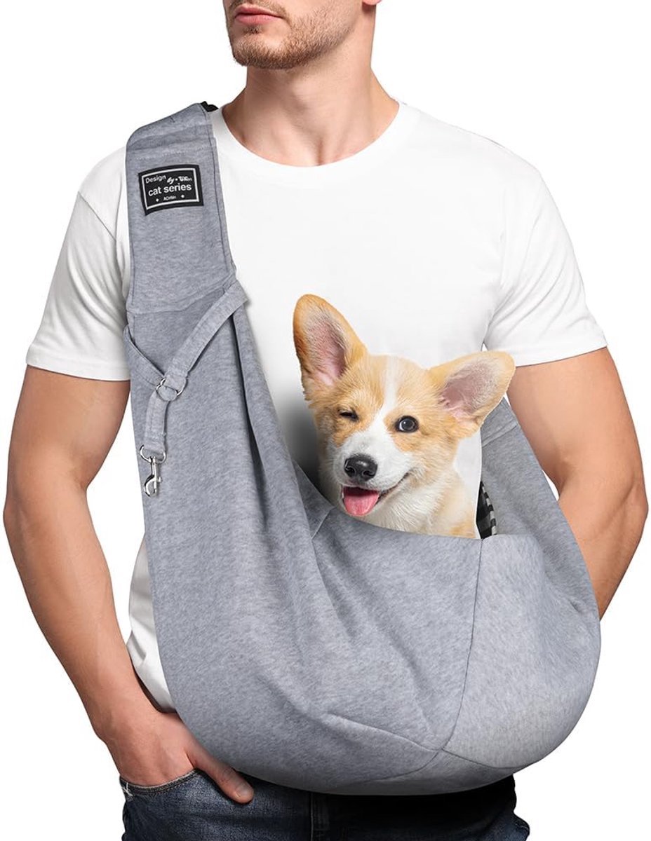 casalora - Honden Draagtas - Kleine Dieren - Honden Draagzak - Puppy Schoudertas - Hondendraagtas - Dierendraagtas - Reistas Kat - Huisdieren Reistas - Hondentas tot 15 kg - Geschikt voor Reizen of Spelen - Grijs