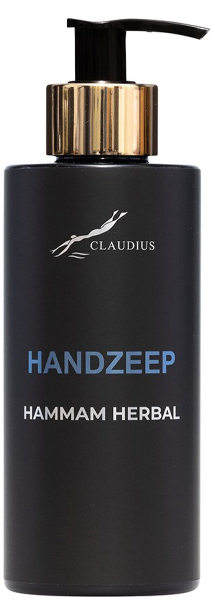 Handzeep Hammam Herbal 300 ml - met gouden pomp - zwarte fles