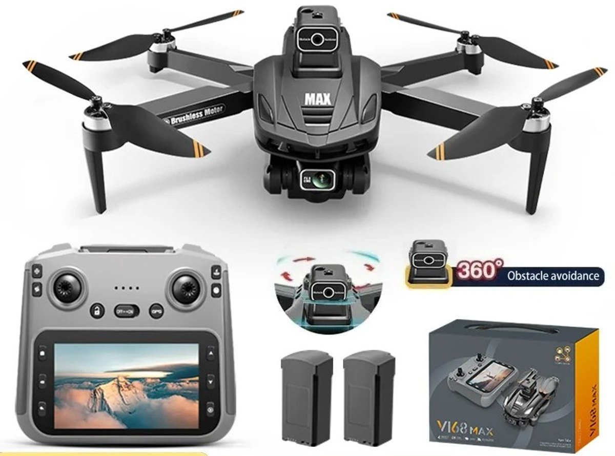 Innovastore Drone - GPS Drone - HD Camera Luchtfotografie - Borstelloze Motor 360 ° - Dubbele Camera - Afstandbediening - Zwart -