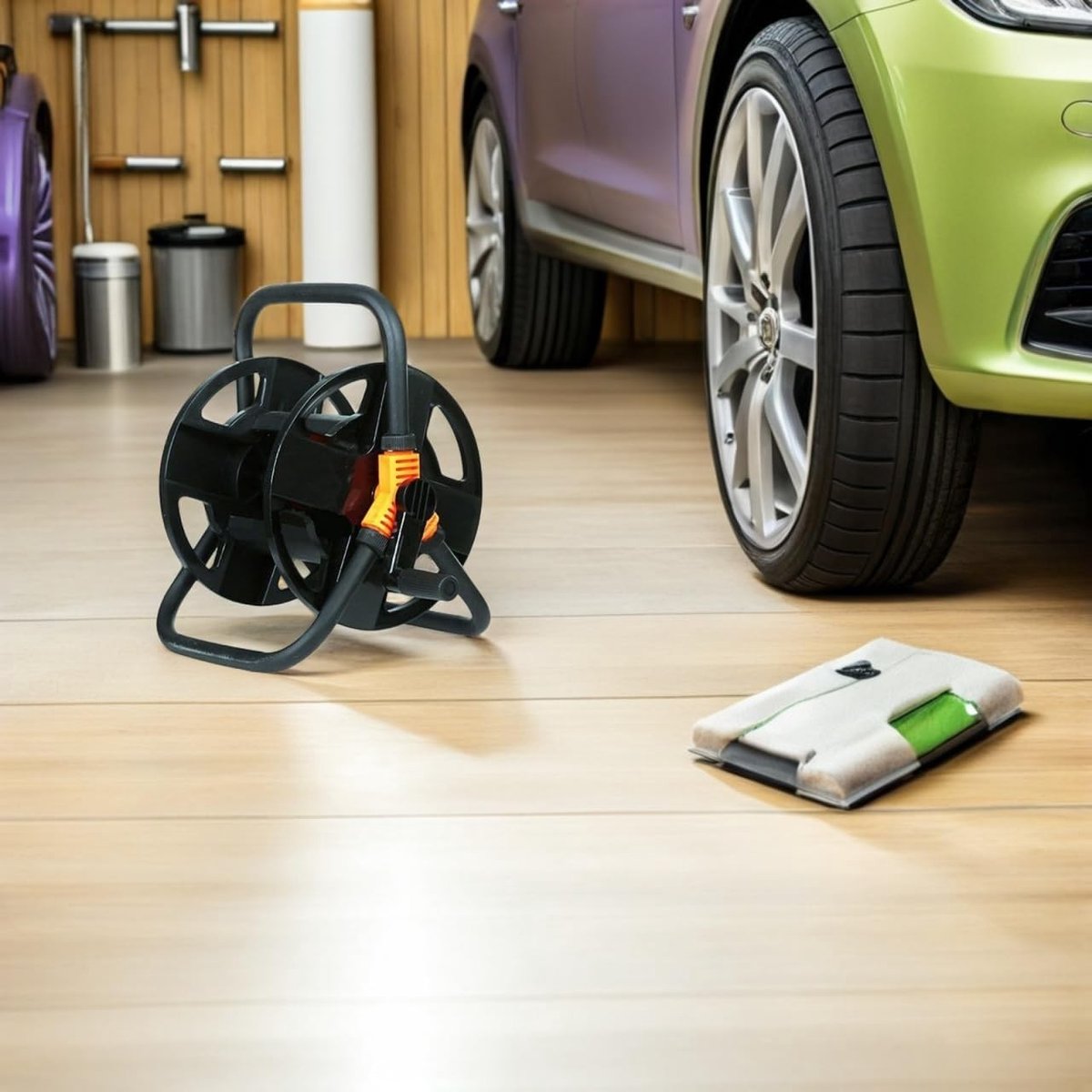 Tuinslanghaspel zonder slang - Compact - Ergonomische handgreep - Voor tuin en auto
