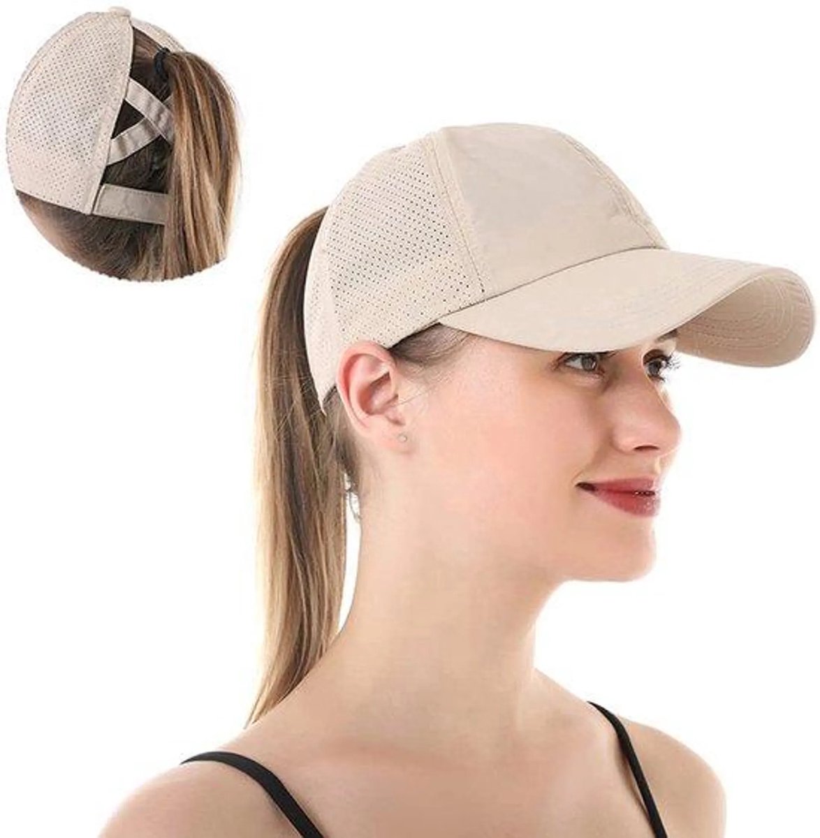 casalora® - Petten - Baseball Cap dames - Zomer Baseball Pet - UV-werend & Ventilerend - Verstelbaar - Khaki