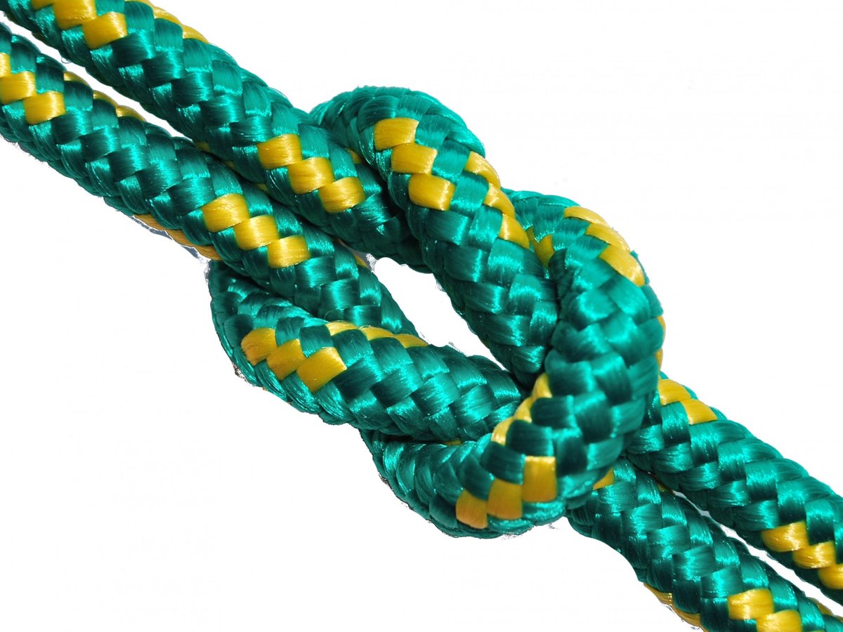 Gevlochten Polypropyleen Touw 4mm - Groen/Geel - Per Meter