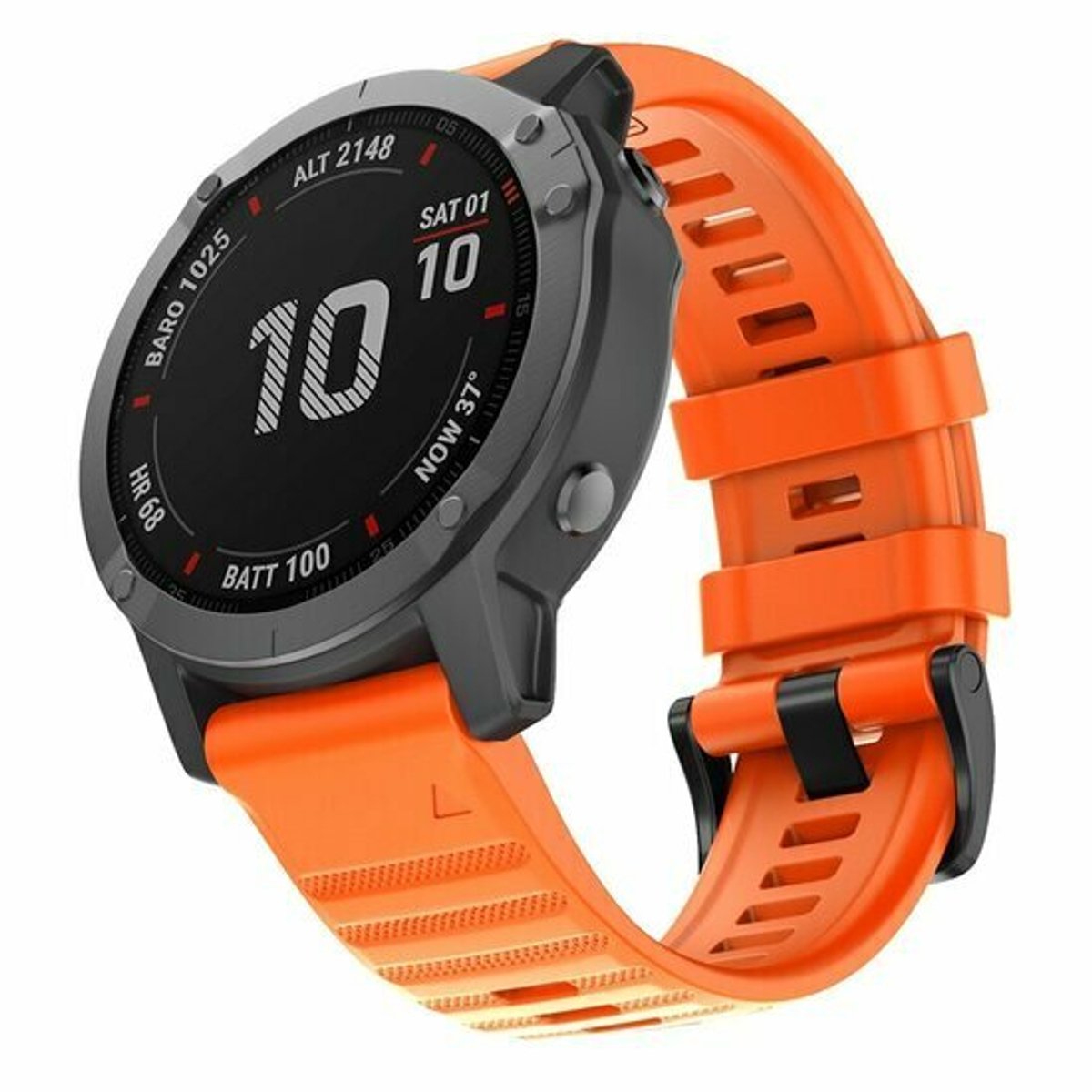 By Qubix - Geschikt voor Garmin bandje - 22mm Quickfit - Siliconen bandje - Oranje - Geschikt voor Garmin Fenix 9 / 9 pro - 47mm