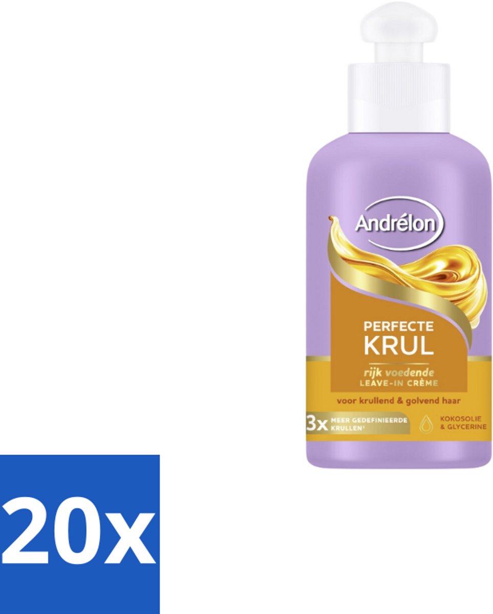 20 x Andrélon – Leave-In Crème – Perfecte Krul – 200 ml - Krul Haar - Krul Haar Crème - Leave-in Crème - Krul Haar Verzorging - Krul Haar Voeding