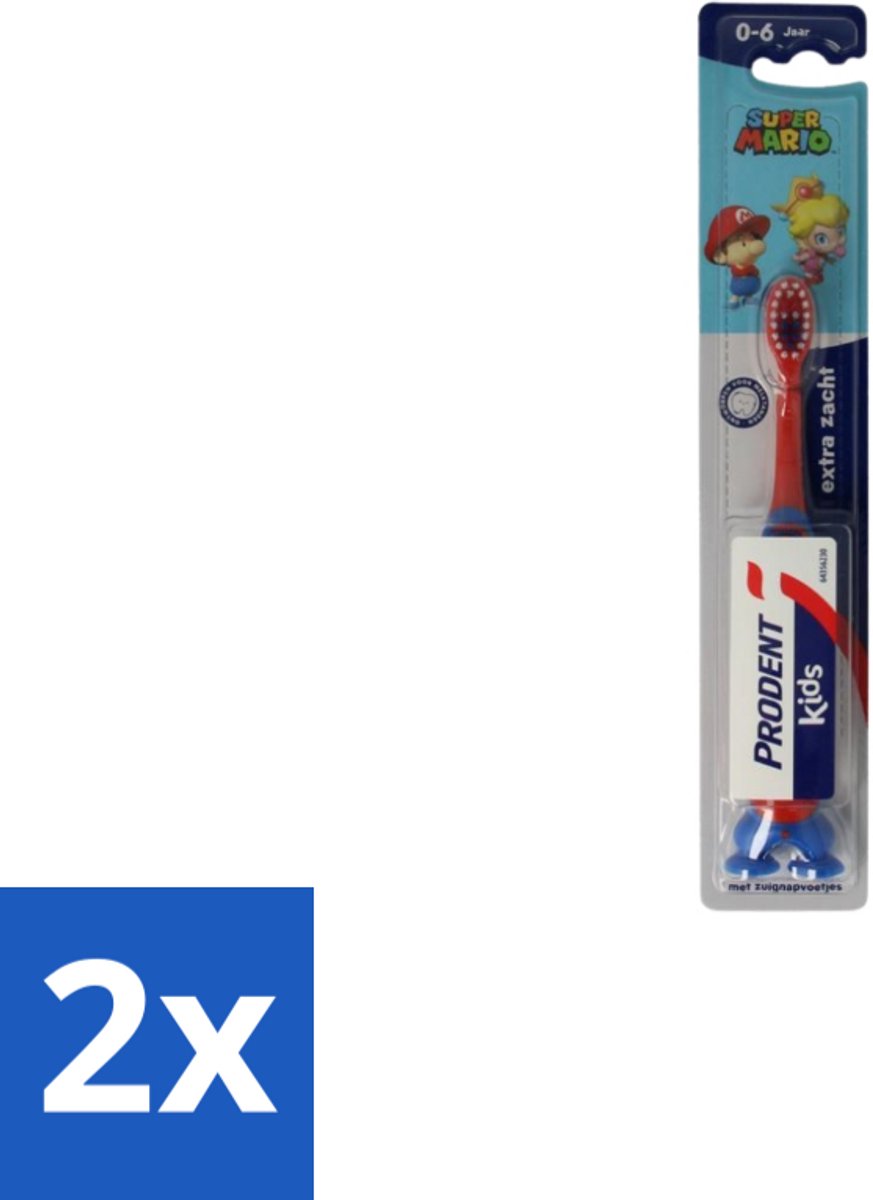 2 x Prodent – Tandenborstel – Super Mario – 0–6 jaar - Tandenborstel Voor Kinderen - Tandenpoetsen Voor Jonge Kinderen - Super Mario Tandenborstel - Kindertandenborstel - Gezonde Tanden